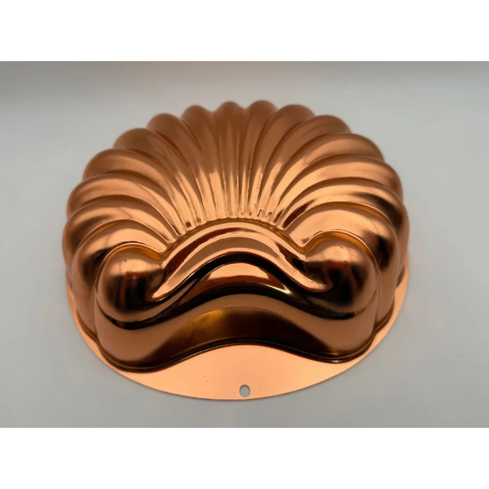 Vintage Wear-Ever Copper Aluminum Scalloped Seashell Jello Cake Mold 6 Cup 2980